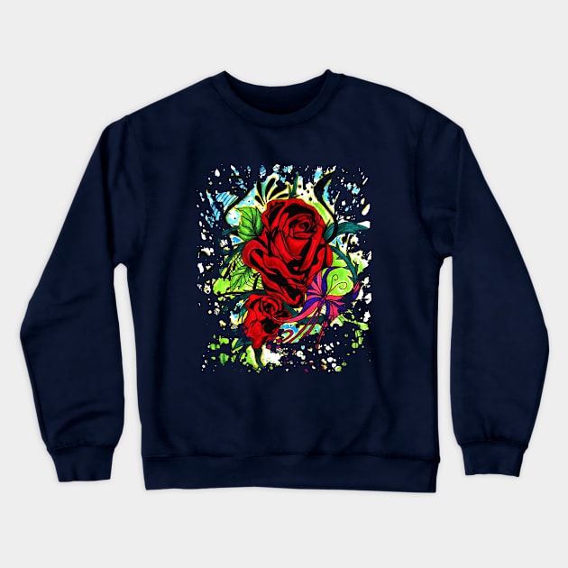 Rose Crewneck Sweatshirt by adamzworld